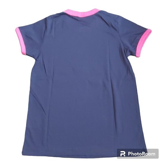 Nwot Girls Size 7/8 Dark Purple Short Sleeved Shirt With White Unicorn - Picture 2 of 5